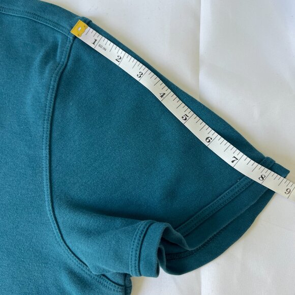 Structure Teal Stretch Cotton Men’s Polo Shirt – Size Large w/ Extra Button - Picture 9 of 14